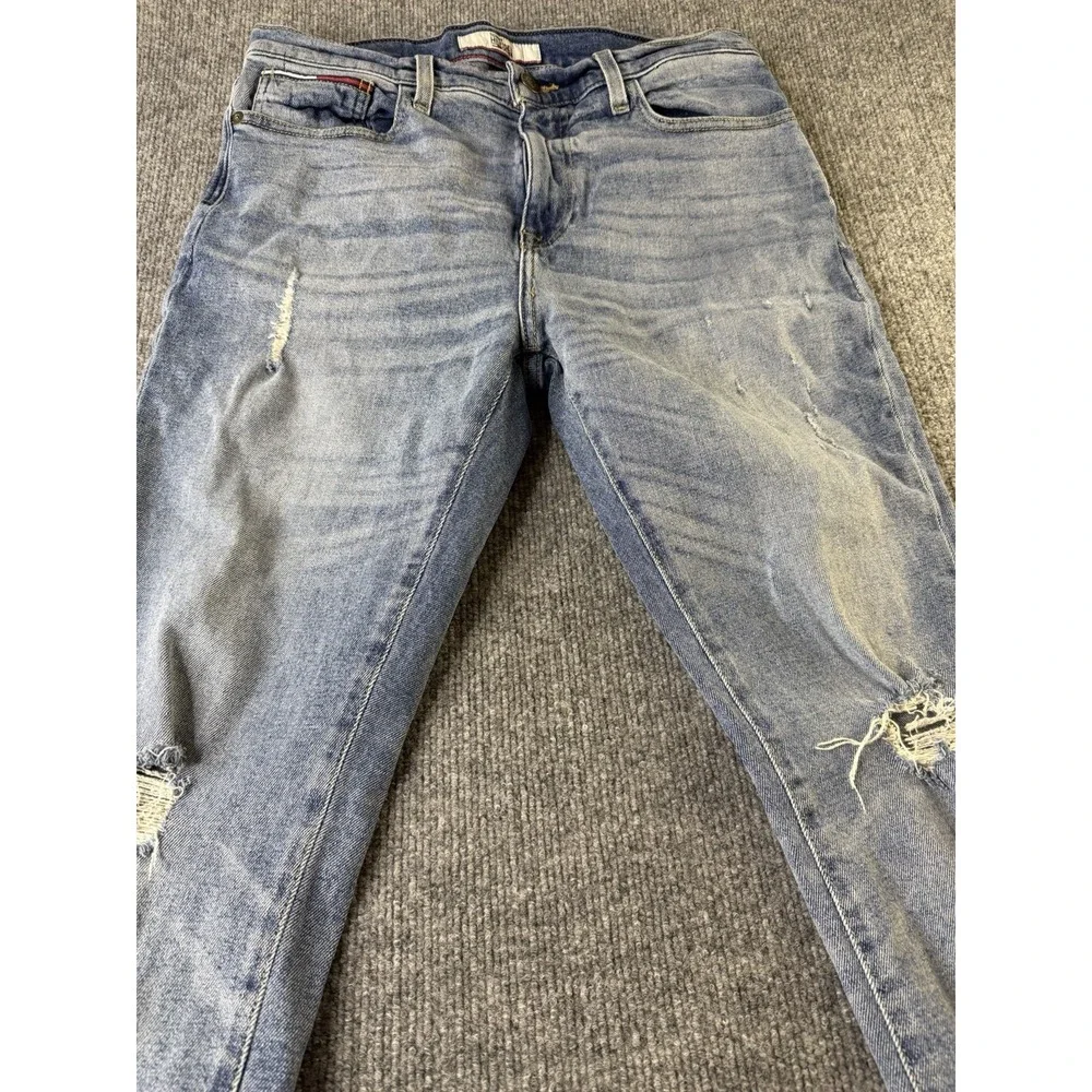 Tommy Hilfiger Denim Jeans Men 32x30 Skinny Moulante Pocket Crest Distressed Y2K